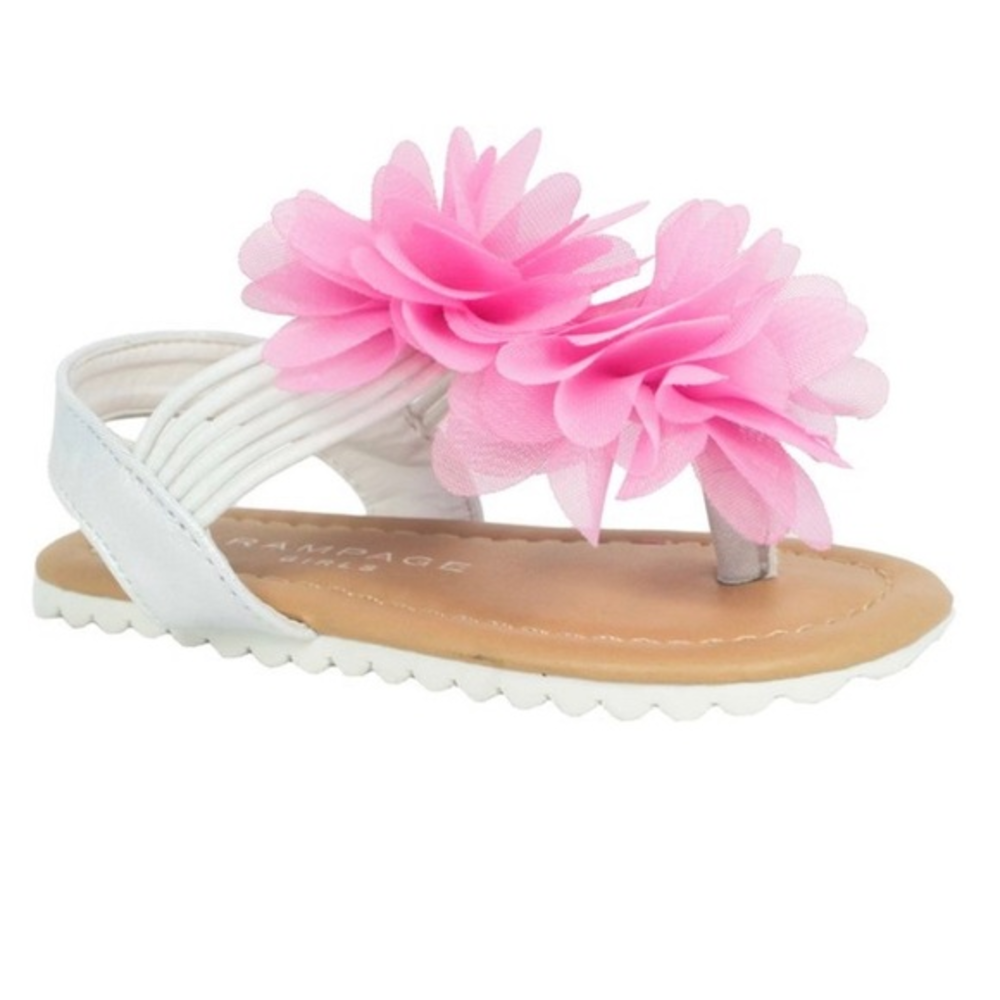 Rampage- White‎ & Pink Floral Sandals -